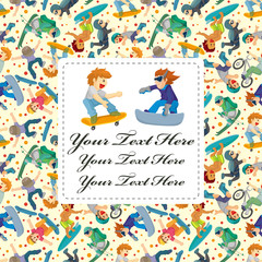 Obraz premium cartoon Extreme sport card