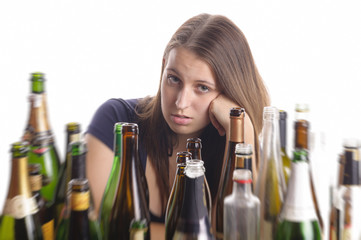 Junge Alkoholikerin