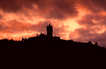 Fototapeta na wymiar silhouette of the castle