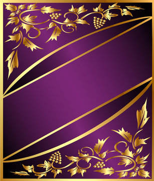 background with gold(en) grape pattern and band