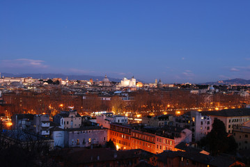 Landscape of Rome by night