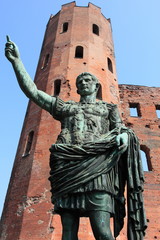 Statue of Cesare Augustus in Torino, concept of leadership