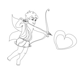 little cupid is ready to shoot love arrow