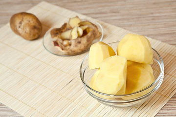Preparation of a potato for meal preparation