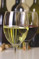 art wine glasses on the table