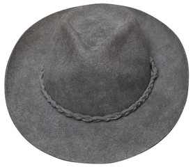 brown cowboy hat, inclined