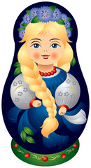 Matryoshka doll with the plait
