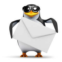 3d Penguin has received a letter in the mail