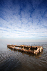 wooden sunken boat