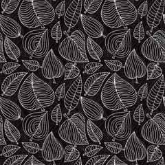 seamless pattern with leaves - vector illustration