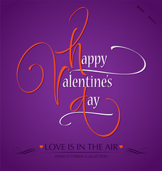 'happy valentine's day' hand lettering (vector)