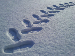 Snow footprints