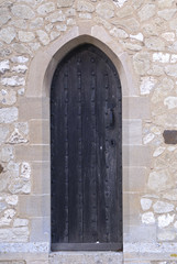 Medieval Black Church Door.