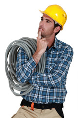 Pensive electrician