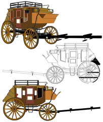 Stagecoach Without  Horses Vector 03