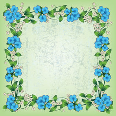 abstract grunge background with spring flowers