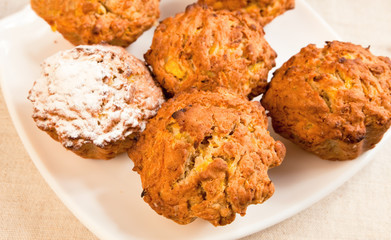 Pumpkin muffins on a plate