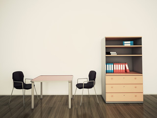 minimal modern interior office table and chairs
