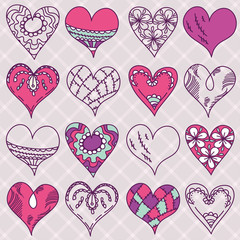 Obraz na płótnie Canvas hand drawing valentines heart, vector