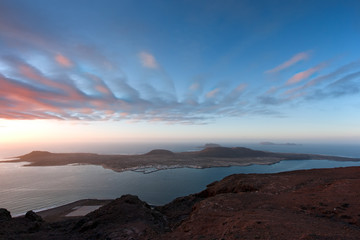 Lanzarote, Isla Graciosa at sunset