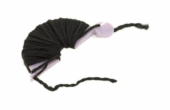 Pompom Maker Wound With Black Yarn