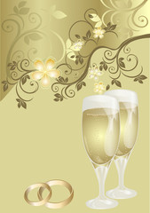 Wedding card with a floral pattern