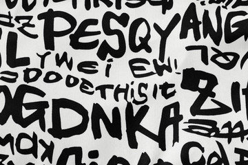 black letters and words in the tissue (background)