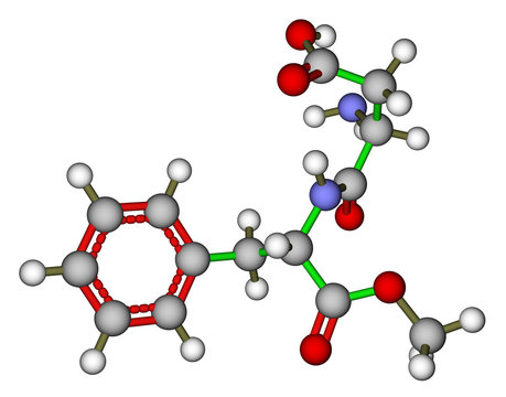 Aspartame molecular model