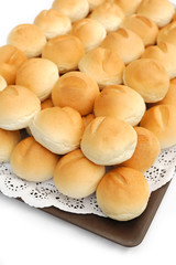 fresh buns on the tray
