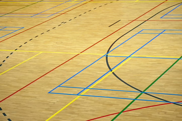 Colorful lines in a gym