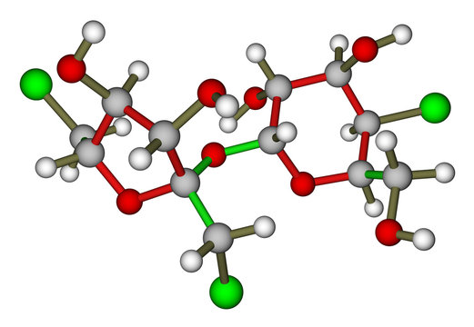 Sucralose molecular model