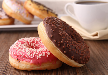 donuts and coffee cup