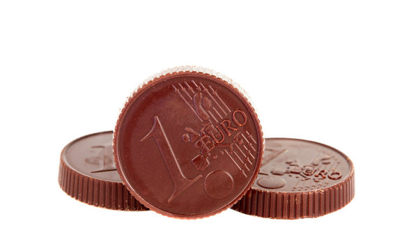 Euro chocolate isolated