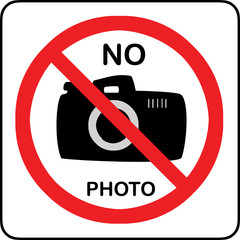 No photography allowed sign with text (2)