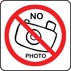 No photography allowed sign with text (1)