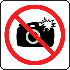 No photography with flash allowed sign