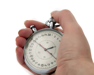 Stopwatch in hand
