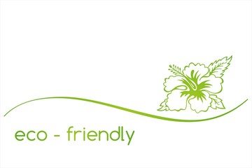 Hibiscus, green Eco friendly business logo design