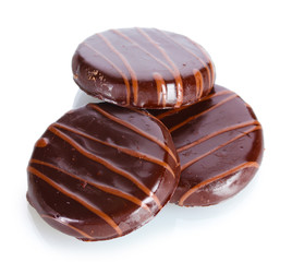 Сhocolate cookies isolated on white