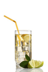 cold fresh lemonade isolated on white