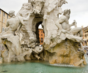 Fototapeta na wymiar Fontana dei Quattro Fiumi, Piazza Navona, Rome, Italy