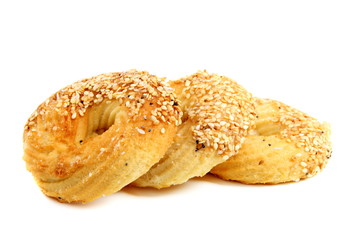 Biscuits with sesame seeds.