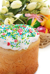 Easter cake and eggs