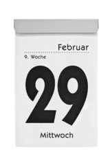 Schaltjahr 2012 - Datum auf Abreißkalender
