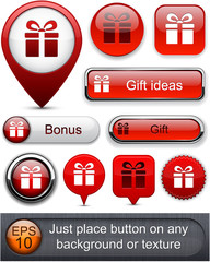 Gift high-detailed modern buttons.