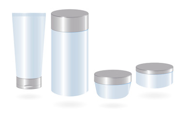 Set of cosmetic container templates.
