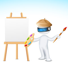3d Man with Paint Brush