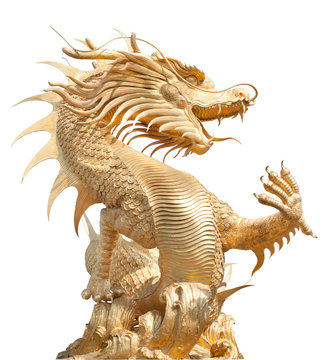 Giant golden Chinese dragon
