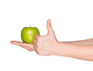 Hand with apple