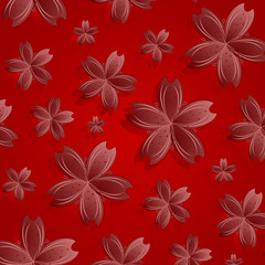 Fototapeta na wymiar red flowers pattern